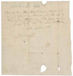 爱德华·休斯给黛娜·基思的笔记，1777年5月25日 