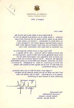 Letter from Lyndon Johnson to Leverett Saltonstall, 4 August 1956 