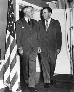 Richard Nixon and Leverett Saltonstall Black and white photograph